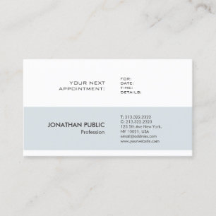 Berufliche Sleek Chic Ernennung Erinnerung Schlich Terminkarte