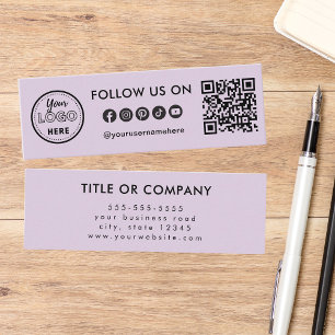 Berufliche Social-Media-Logos folgen QR-Code Mini Visitenkarte