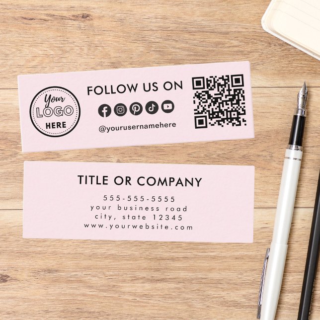 Berufliche Social-Media-Logos folgen QR-Code Mini Visitenkarte (Von Creator hochgeladen)