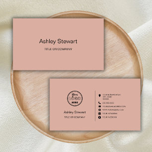 Berufliche Social Media-Logos Modern blush Pink Visitenkarte