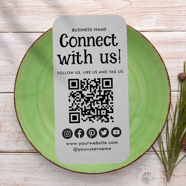 Berufliche Social Media-Website Modernes Grau Visitenkarte (Von Creator hochgeladen)