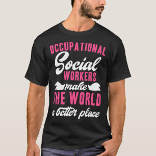 Berufliche Sozialarbeiter machen den Weltplatz bes T-Shirt