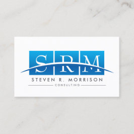 Berufliche stilisierte Monogramm in Blau Visitenkarte