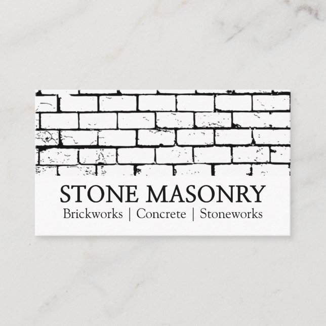 Berufliche Stone Mauerwerk Business Card Design Visitenkarte (Vorderseite)
