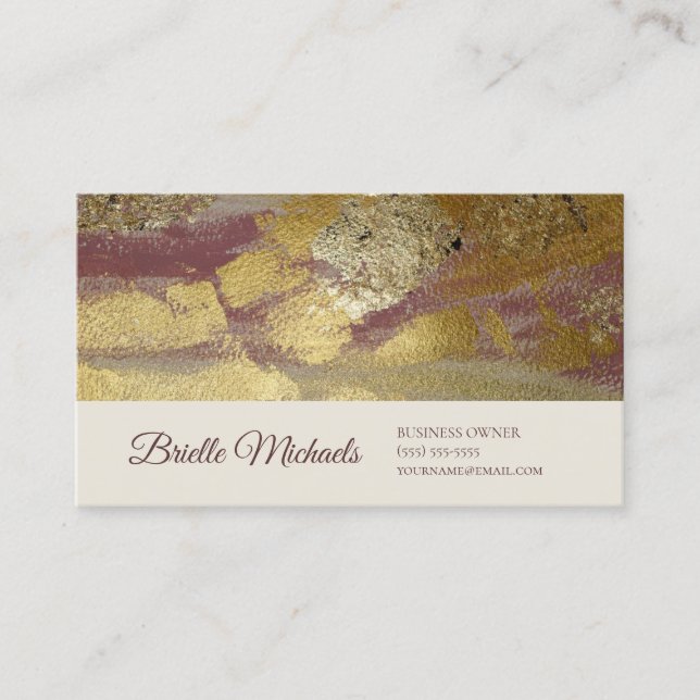 Berufliche tiefe Rose und Imitate Gilded Gold Foil Visitenkarte (Vorderseite)
