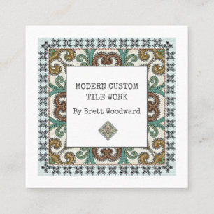Berufliche Tiler Square-Visitenkarte Quadratische Visitenkarte