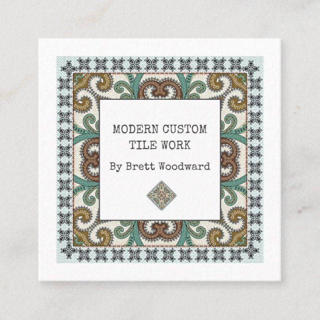 Berufliche Tiler Square-Visitenkarte Quadratische Visitenkarte (Vorderseite)