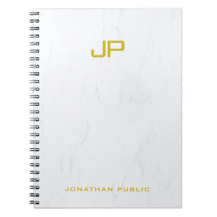 Berufliche trendy Gold Monogram Marmorvorlage Notizblock