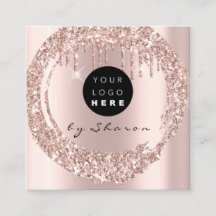 Berufliche Tropfen 6 Punches CustomLogo Rose Lash Quadratische Visitenkarte
