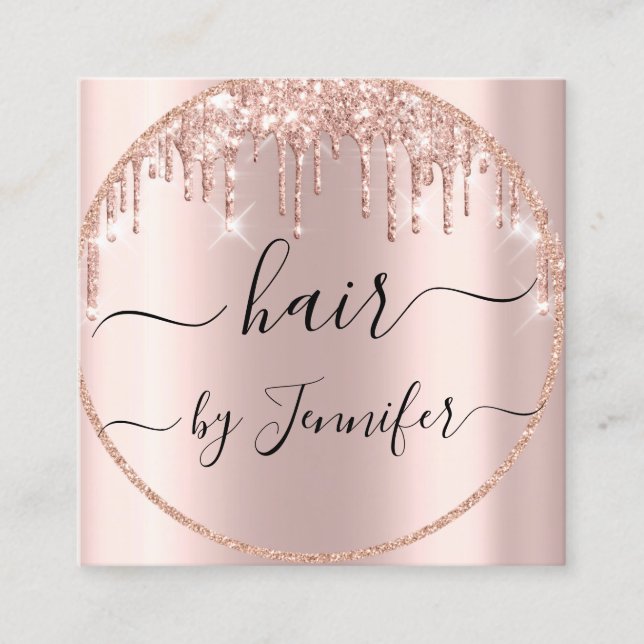 Berufliche Tropfen 6 Punches Hair Stylist Lashes Quadratische Visitenkarte (Vorderseite)