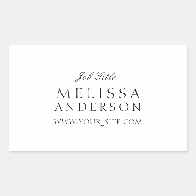 Berufliche Typografie Rechteckiger Aufkleber (Vorderseite)