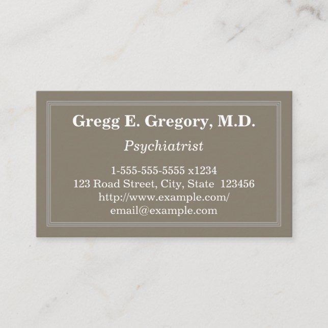 Berufliche u. einfache Psychiater-Geschäfts-Karte Visitenkarte (Vorderseite)