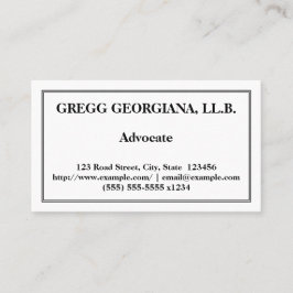 Berufliche und einfache Advocate-Visitenkarte Visitenkarte