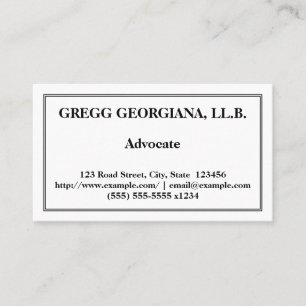 Berufliche und einfache Advocate-Visitenkarte Visitenkarte