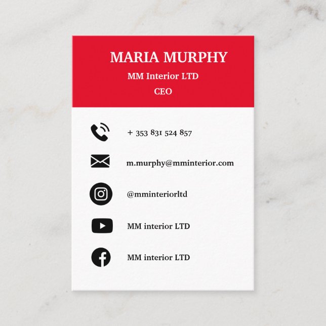 Berufliche und einfache Vorlage für Visitenkarten  Visitenkarte (Vorderseite)