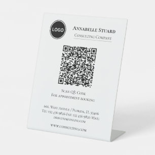 Berufliche Unternehmensernennung Buchung QR-Code Sockelschild