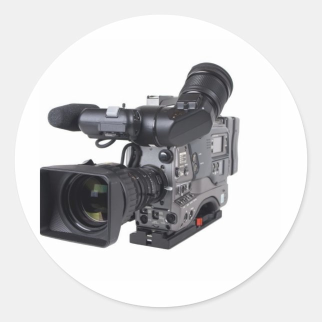 berufliche Videokamera Runder Aufkleber (Vorderseite)