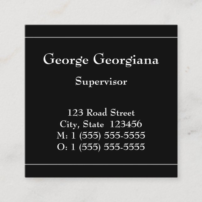 Berufliche Visitenkarte (Vorderseite)