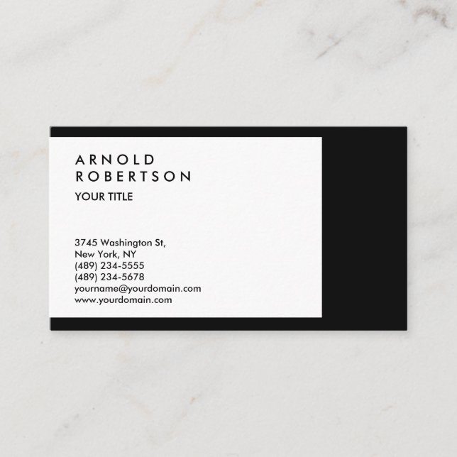 Berufliche Visitenkarte für Schwarz-weiße Grenzen (Vorderseite)