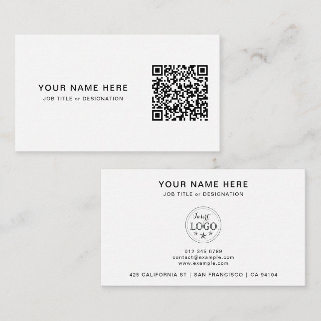 Berufliche Visitenkarte mit QR-Code und Logo (Vorne/Hinten)