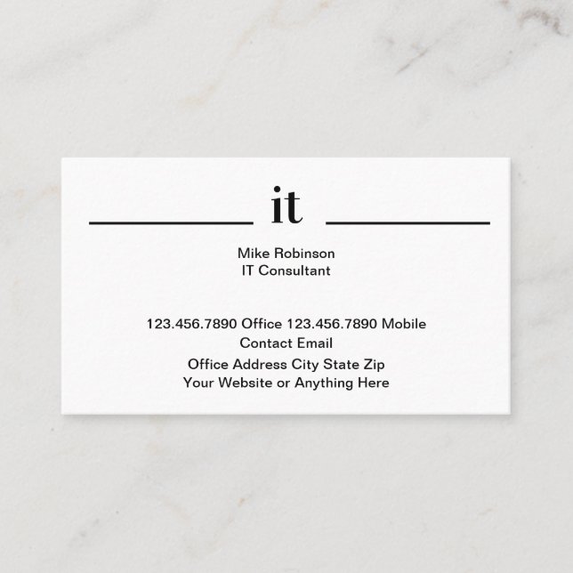 Berufliche Visitenkarten für die Informationstechn Visitenkarte (Vorderseite)