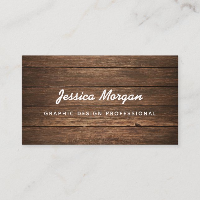 Berufliche Visitenkarten für rustikales Holz Visitenkarte (Vorderseite)