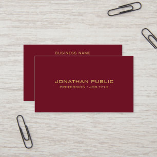 Berufliche Vorlage Burgundy Red & Gold Visitenkarte