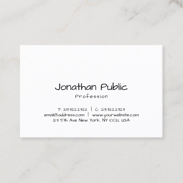 Berufliche Vorlage für handgeschriebenes Skript Visitenkarte (Vorderseite)