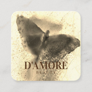 Berufliche Wasserfarbe Luxus Golden Butterfly Quadratische Visitenkarte