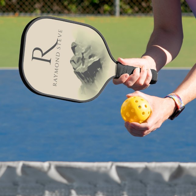 Berufliche Wasserfarbengebirge Mit Monogramm Pick Pickleball Schläger (InSitu)