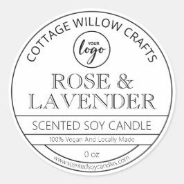 Berufliche White Soy Candle Labels Runder Aufkleber