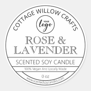 Berufliche White Soy Candle Labels Runder Aufkleber