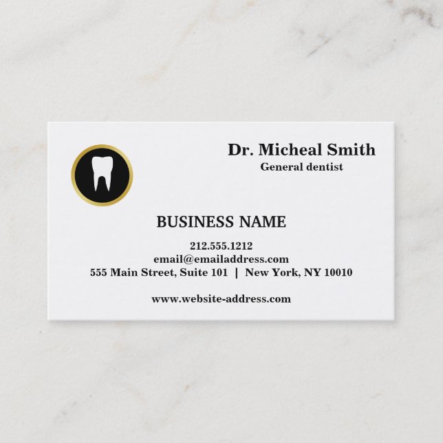 Berufliche Zahnarztpraxis Terminkarte (Vorderseite)