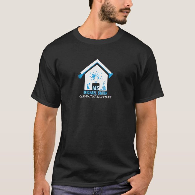 Berufliche Zuhause-Logo-Reinigungsdienste Schwarz T-Shirt (Vorderseite)