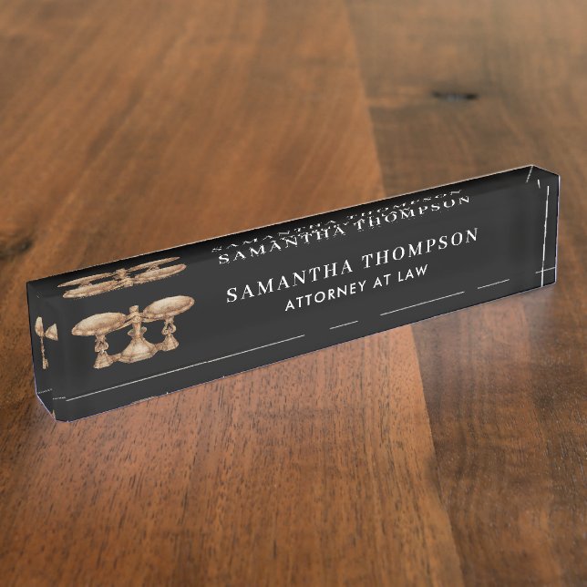 Beruflicher Anwaltsanwalt Vintage Größe Namensplakette (Seite)