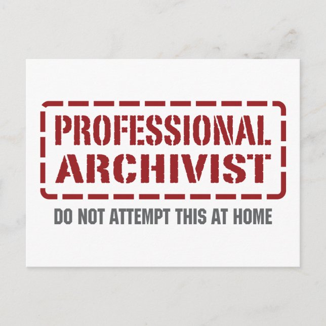 Beruflicher Archivar Postkarte (Vorderseite)