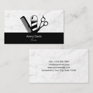 Beruflicher Barbershop-Schere Barber-Pole-Comb Visitenkarte