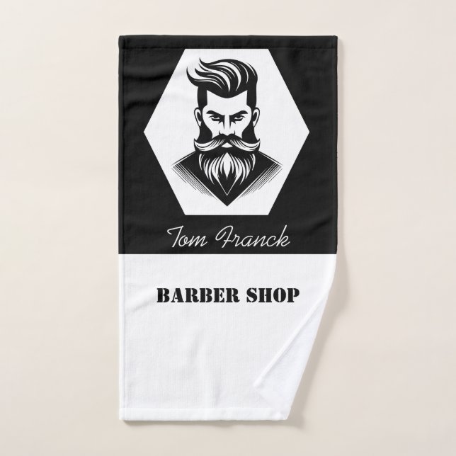 Beruflicher Barbershop Schwarz-Weiß Barberhandtuch Handtuch (Handtuch)