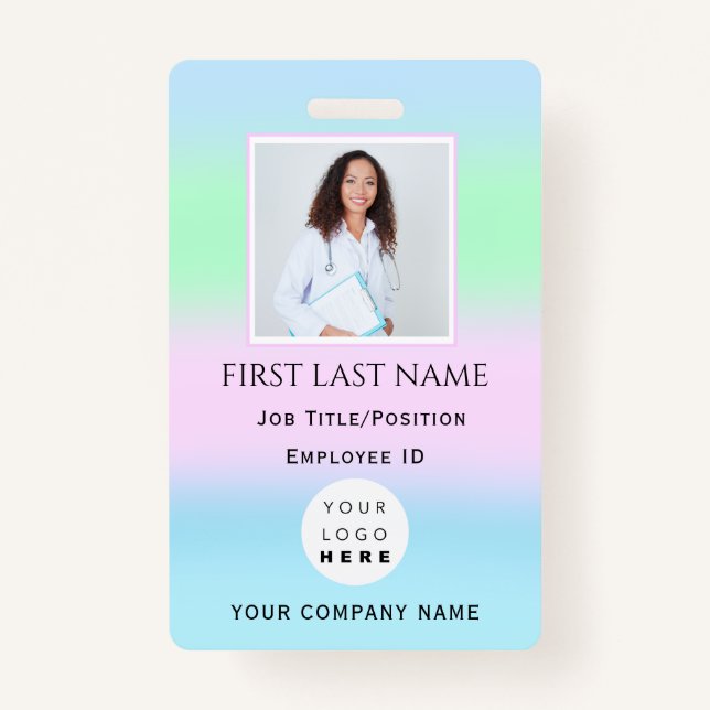 Beruflicher Barcode Foto ID Gesundheitsmediziner Ausweis (Vorderseite)