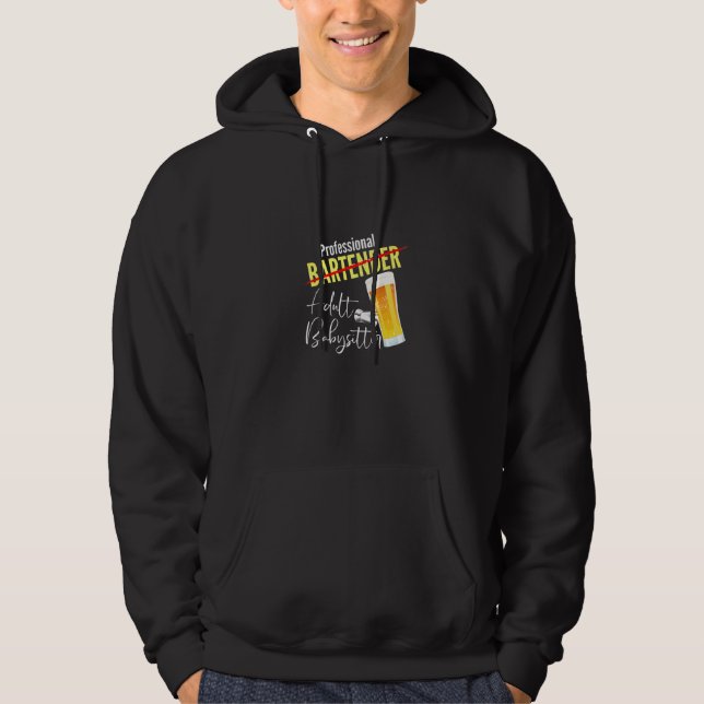 Beruflicher Barkeeper Babysitter Funny Beer Drink Hoodie (Vorderseite)