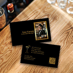 Beruflicher Barkeeper elegant gestaltet Visitenkarte