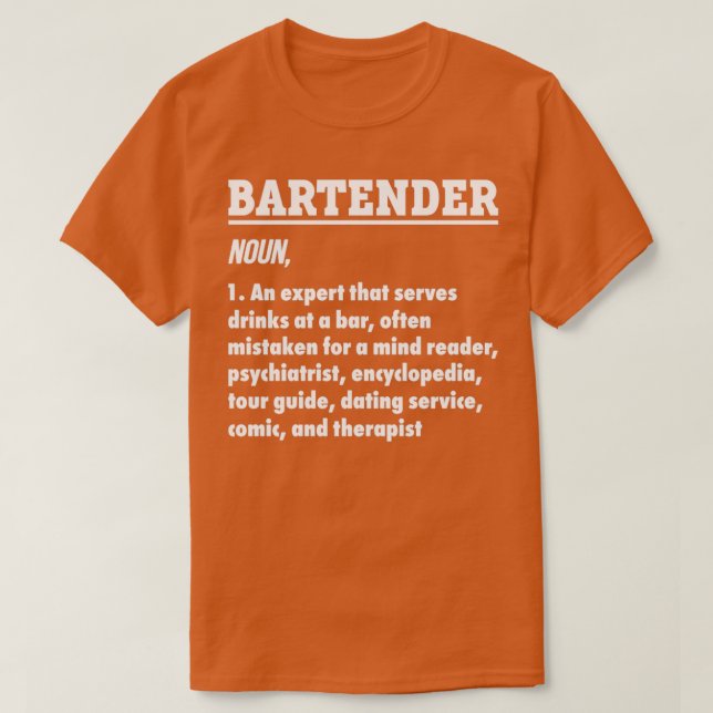 Beruflicher Barkeeper Gift Barkeeper Shirt Barten (Design vorne)