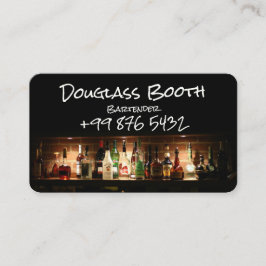 beruflicher Barkeeper | Modernes Schwarz Visitenkarte