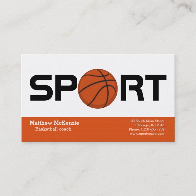 Beruflicher Basketballtrainer Visitenkarte (Vorderseite)