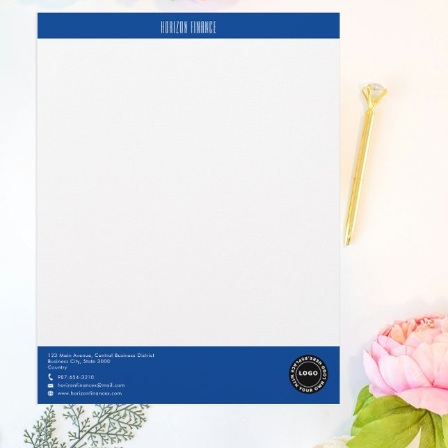 Beruflicher Blauer Streifen Briefbogen (Von Creator hochgeladen)