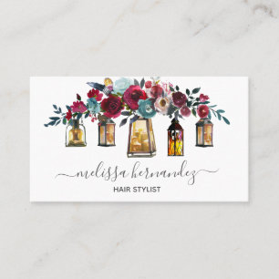 Beruflicher Blumenhaar-Stylist-elegante Laternen Visitenkarte