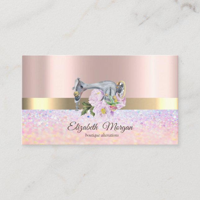 Beruflicher Bokeh-Goldstreifen, Nähmaschine Visitenkarte (Vorderseite)