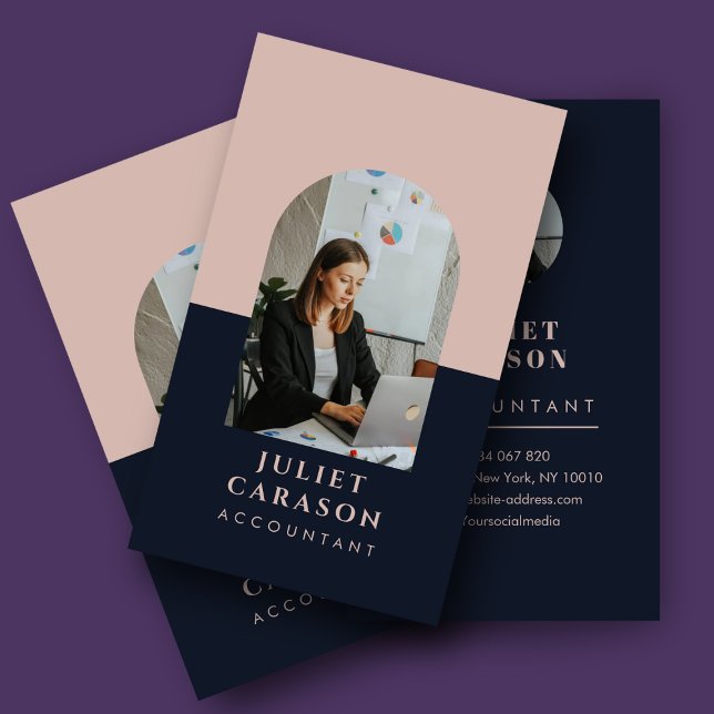 Beruflicher Buchhalter Arch Foto Rosa Visitenkarte (Von Creator hochgeladen)