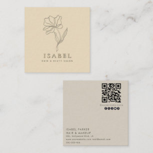 Beruflicher Buchstabe abstrakt floral Qr Quadratische Visitenkarte