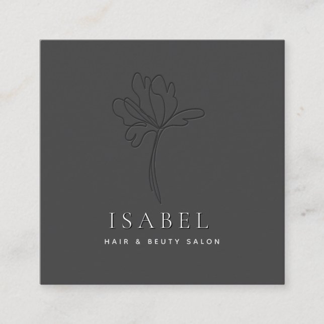 Beruflicher Buchstabe abstrakt floral Qr Quadratische Visitenkarte (Vorderseite)